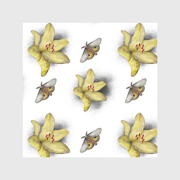 Скатерть «Лилия и мотылек цветы бабочки»