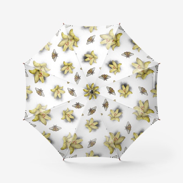 Зонт «Лилия и мотылек цветы бабочки»