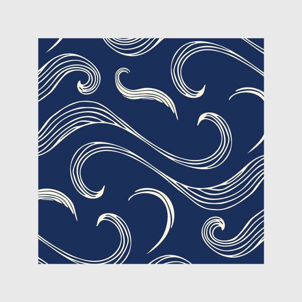 Шторы «Абстрактные геометрические линии волны на синем фоне»