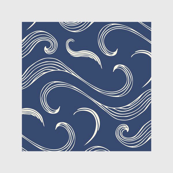 Скатерть «Абстрактные геометрические линии волны на синем фоне»