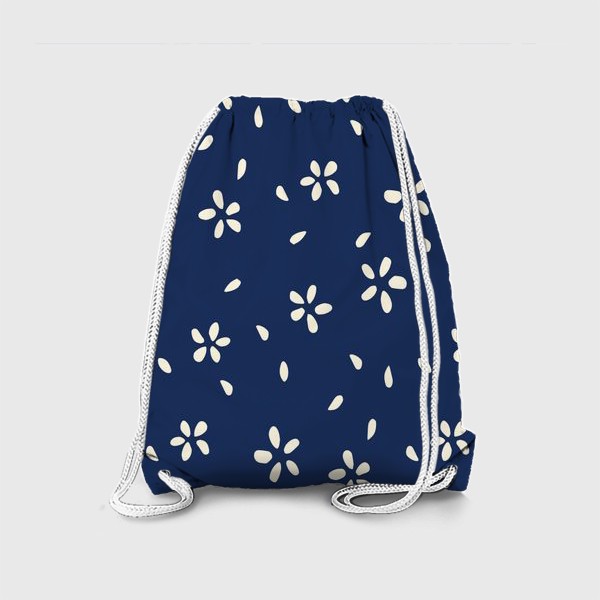Рюкзак «Цветочки на синем фоне»