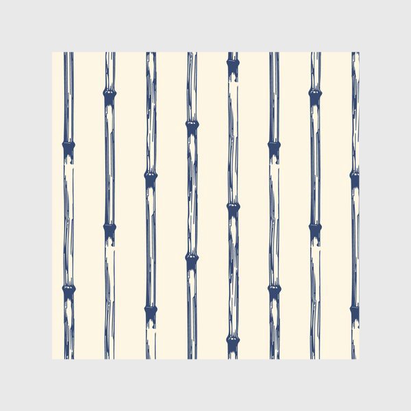 Скатерть «Синий абстрактный бамбук на бежевом фоне»
