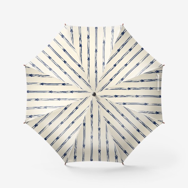 Зонт «Синий абстрактный бамбук на бежевом фоне»