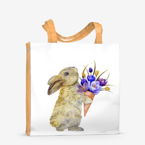 Сумка-шоппер «Заяц с морковным букетом»