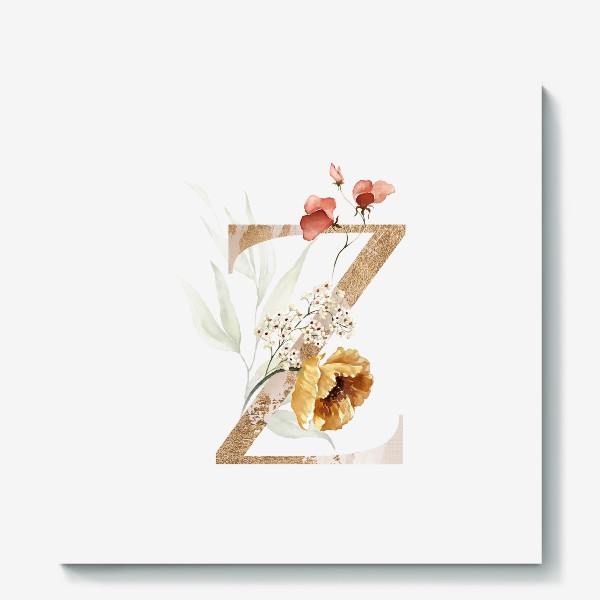 Холст «Буква Z в цветах»