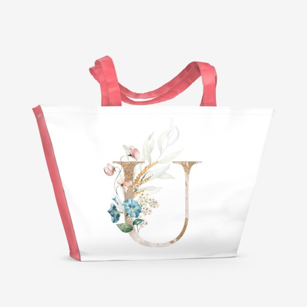 Пляжная сумка «Буква Ю в цветах»