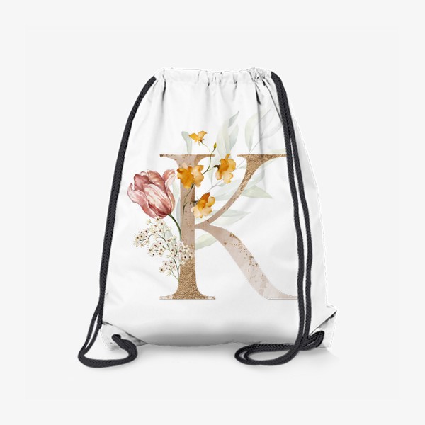 Рюкзак «Буква К в акварельных цветах»