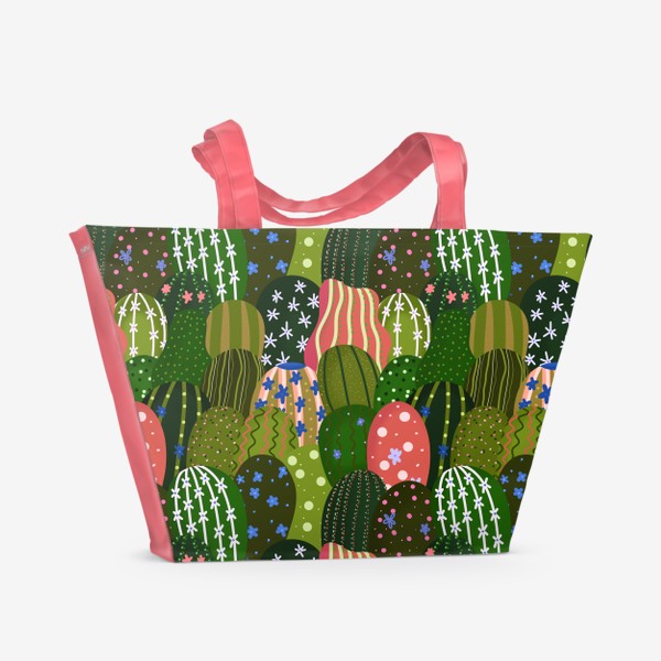 Пляжная сумка «Разные кактусы»
