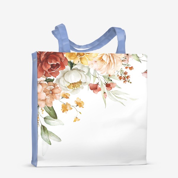 Сумка-шоппер «Акварельные цветы в букете»
