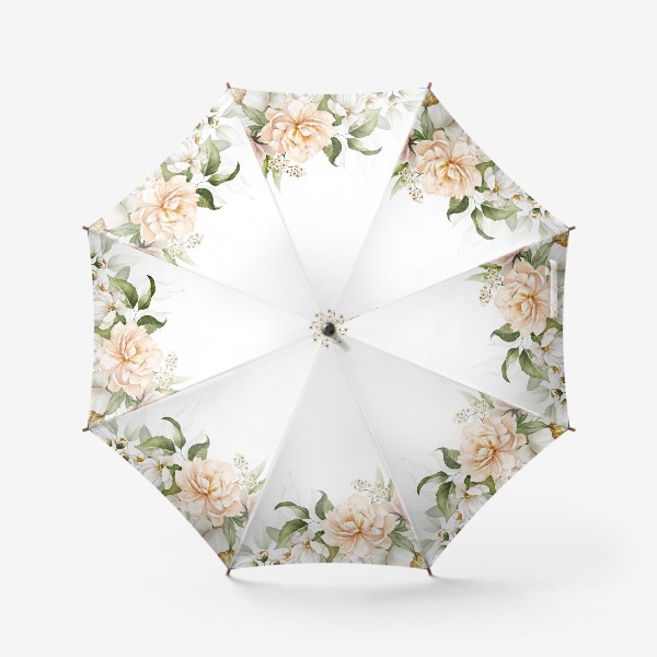 Зонт «Нежные розовые пионы. Акварель»