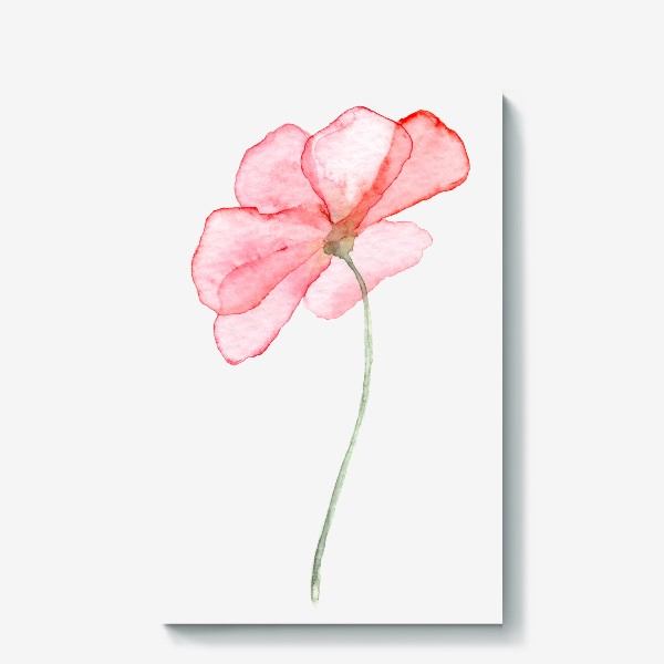 Холст «Нежный розовый цветок прозрачный»