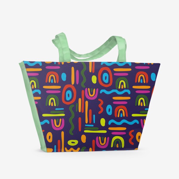 Пляжная сумка «абстракция с червячками»