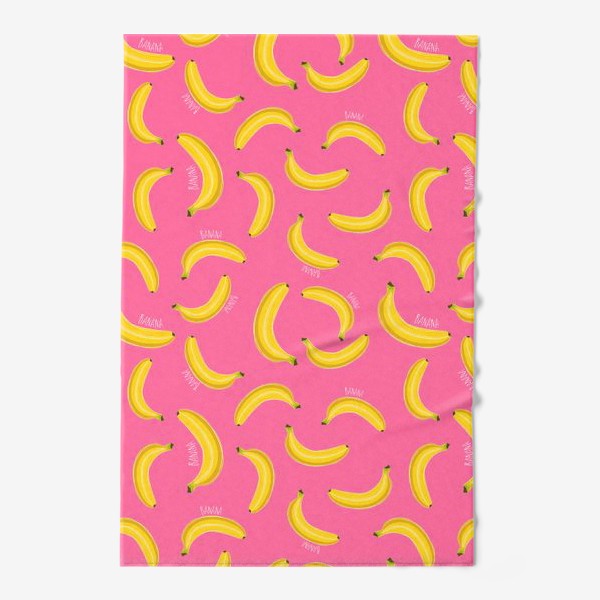 Полотенце «Бананы на розовом»