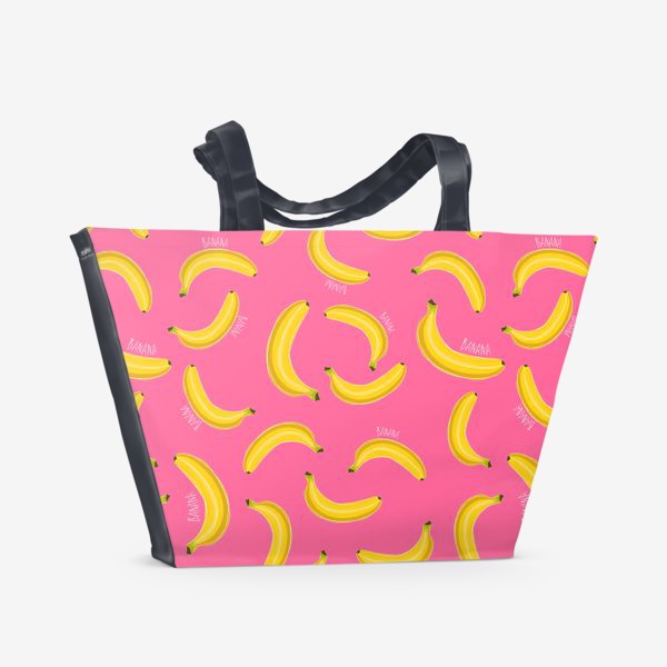 Пляжная сумка «Бананы на розовом»