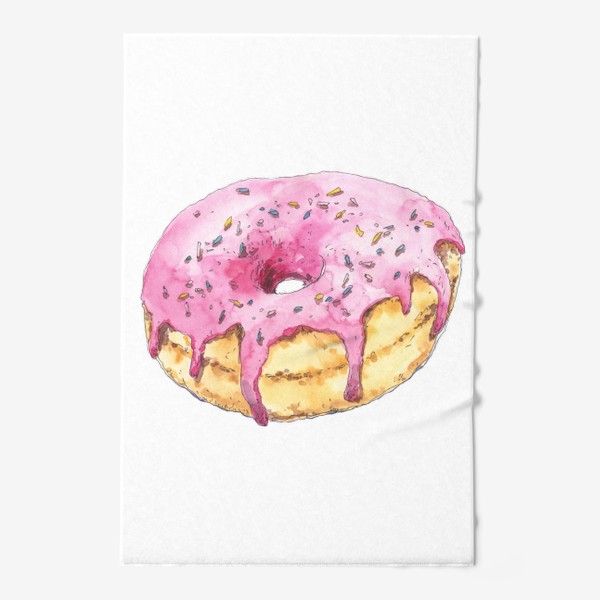 Полотенце «Акварельный пончик. Food-иллюстрация.»
