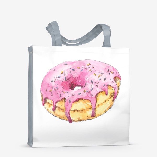 Сумка-шоппер «Акварельный пончик. Food-иллюстрация.»