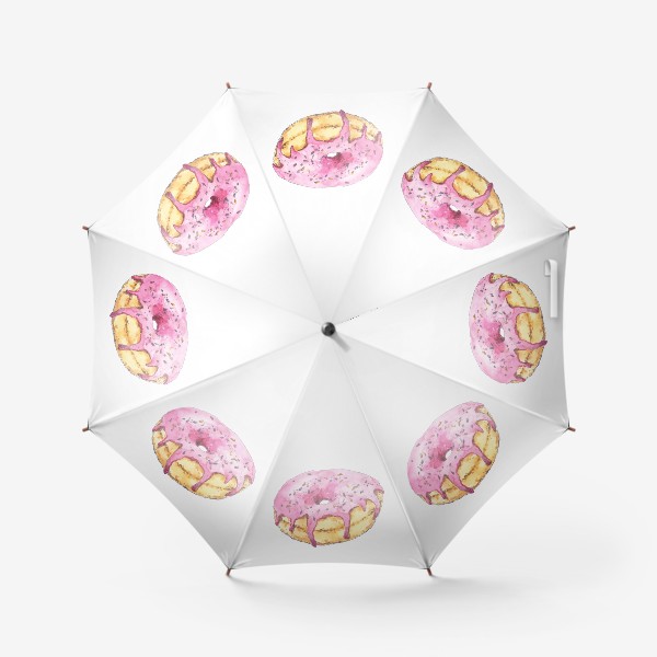 Зонт «Акварельный пончик. Food-иллюстрация.»