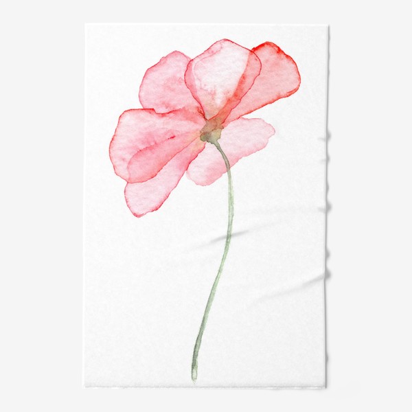 Полотенце «Нежный розовый цветок прозрачный»