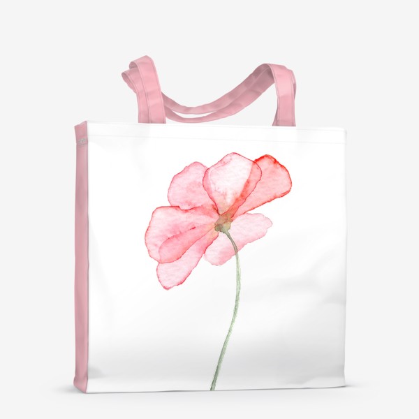 Сумка-шоппер «Нежный розовый цветок прозрачный»
