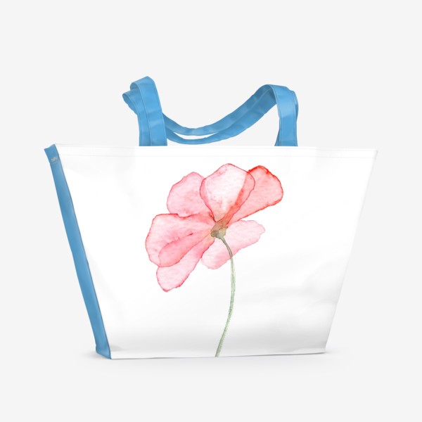 Пляжная сумка «Нежный розовый цветок прозрачный»