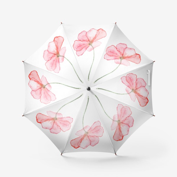 Зонт &laquo;Нежный розовый цветок прозрачный&raquo;