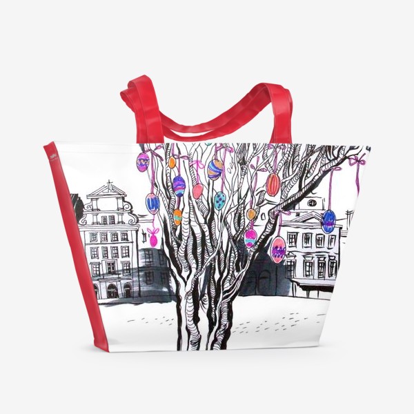 Пляжная сумка «Пасхальное дерево»