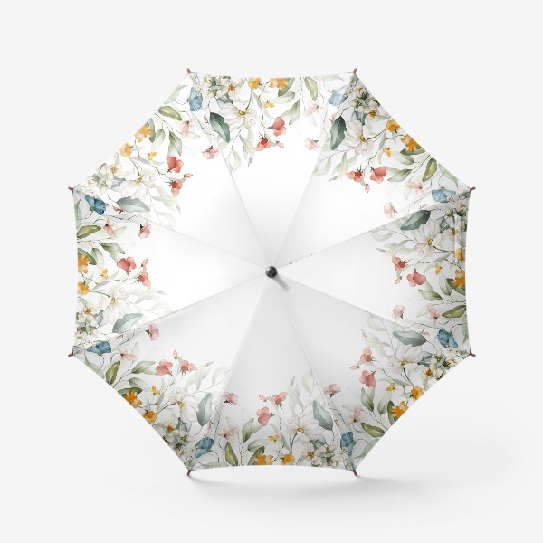 Зонт &laquo;Красивые акварельные цветы&raquo;