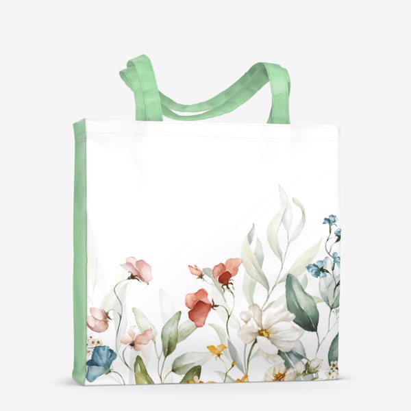Сумка-шоппер «Красивые акварельные цветы»