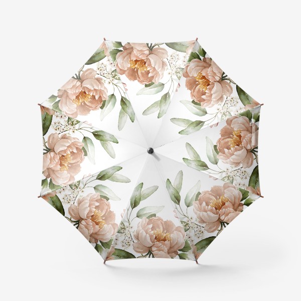 Зонт «Пейзаж акварель поле цветов»