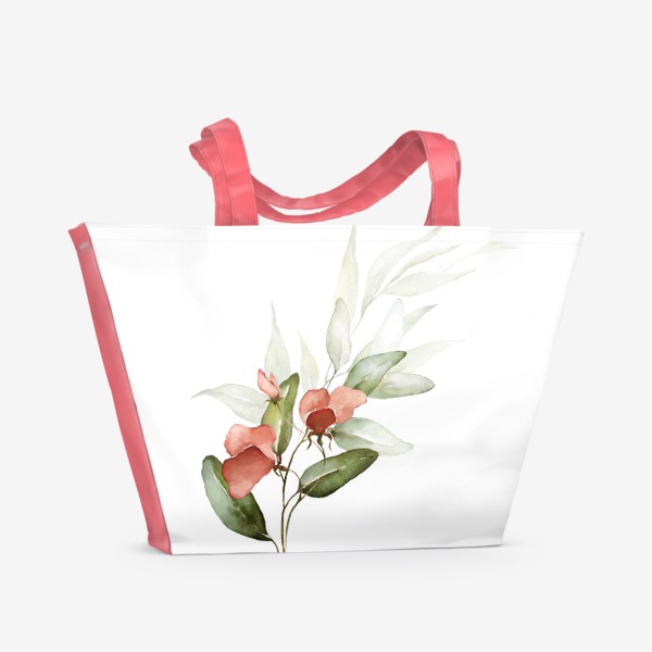 Пляжная сумка «Акварель букет полевых цветов»