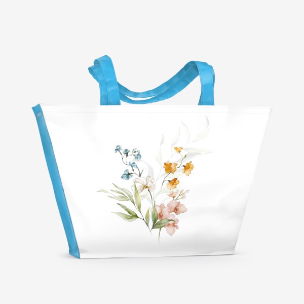Пляжная сумка «Акварель букет цветов»
