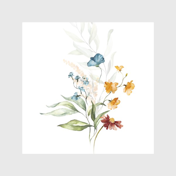 Скатерть «Букет акварельных цветов»