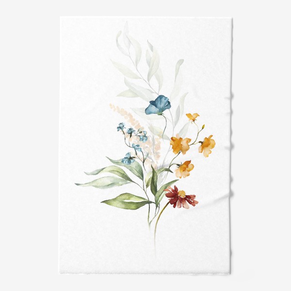 Полотенце «Букет акварельных цветов»