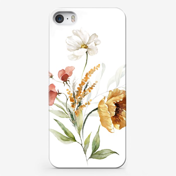 Чехол iPhone «Букет цветов акварель»
