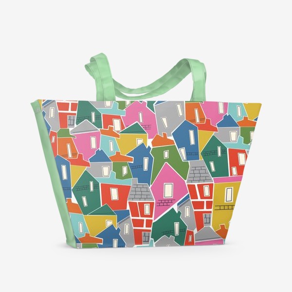 Пляжная сумка «Яркий геометричный город»