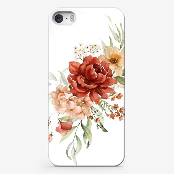 Чехол iPhone «Цветы букет акварель»