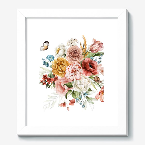 Картина «Букет акварельных цветов»