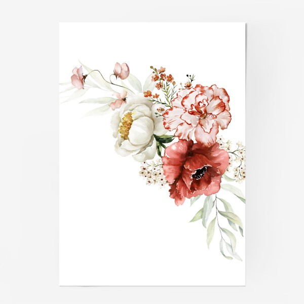 Постер «Букет акварельных цветов»