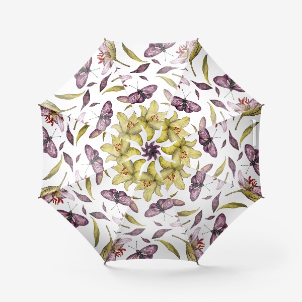 Зонт «Цветы Бабочки Ботаника»
