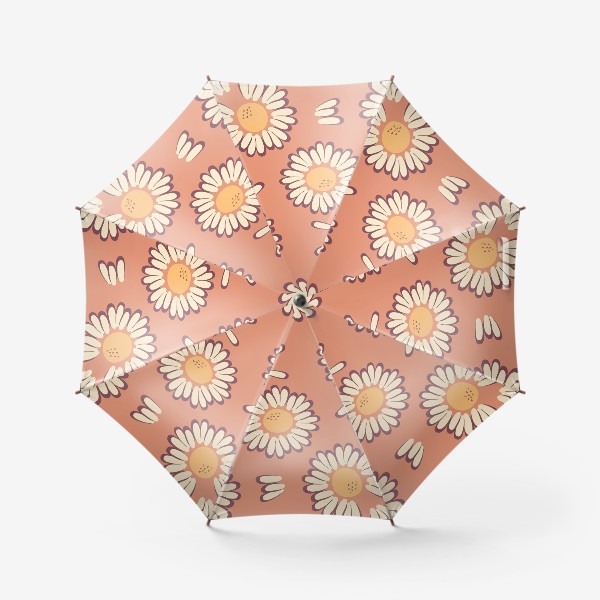Зонт «Ромашки на оранжевом»