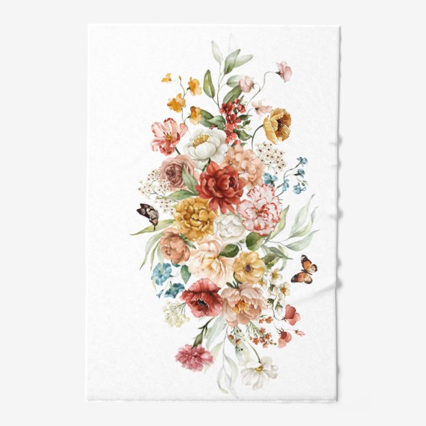 Полотенце «Букет акварельных цветов»