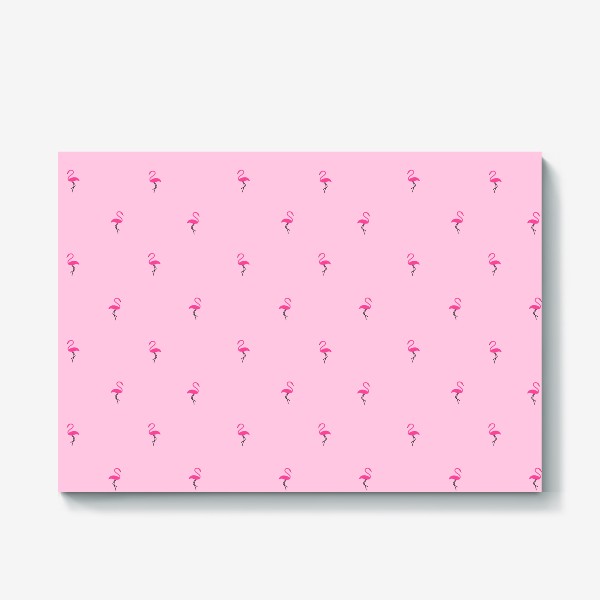 Холст «Фламинго на розовом фоне, бесшовный паттерн»