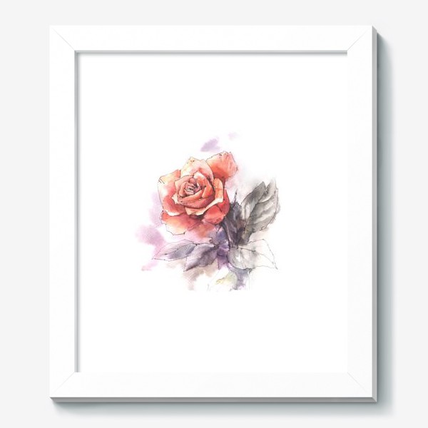 Картина «Красная роза акварелью»