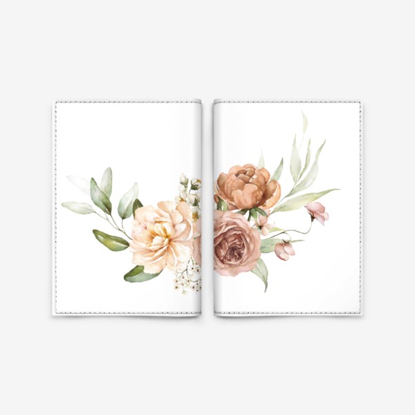 Обложка для паспорта «Акварельные цветы букет»
