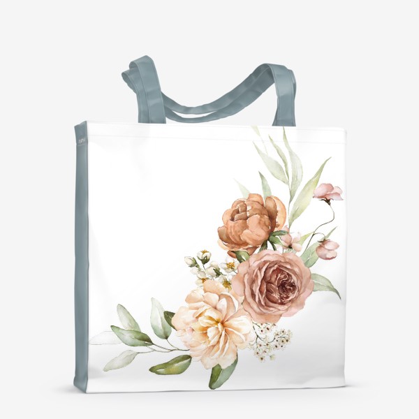 Сумка-шоппер «Акварельные цветы букет»