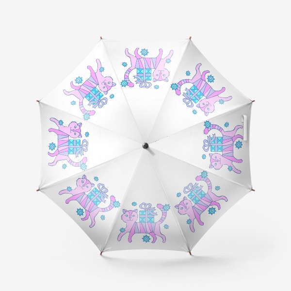 Зонт «Кот с подарком 1»