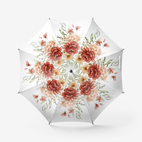 Зонт «Цветы букет акварель»
