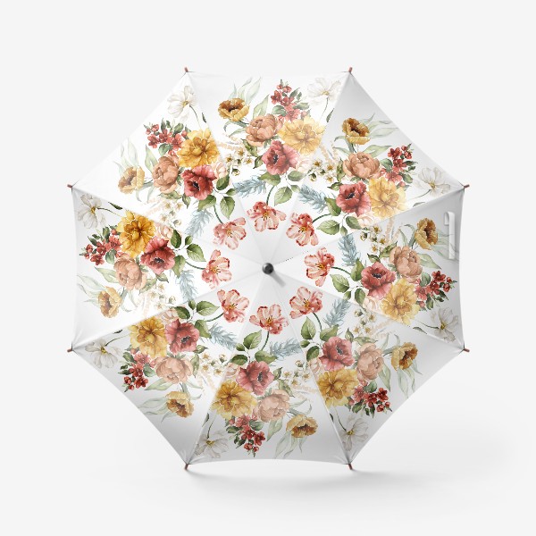Зонт &laquo;Букет цветов акварель &raquo;