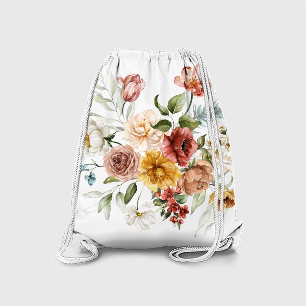 Рюкзак «Букет цветов акварель »