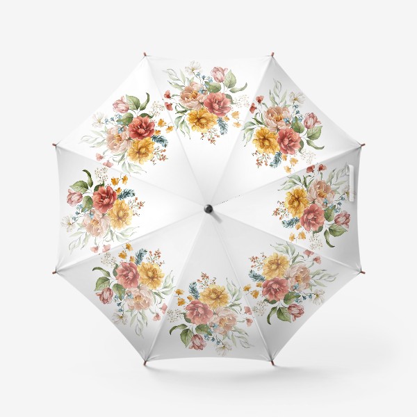 Зонт «Букет цветов акварель»